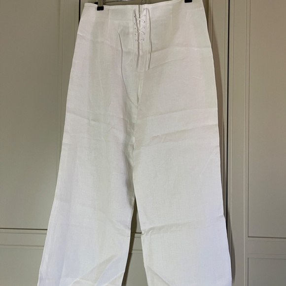 White Linen Pants Size 29 - Picture 2 of 5